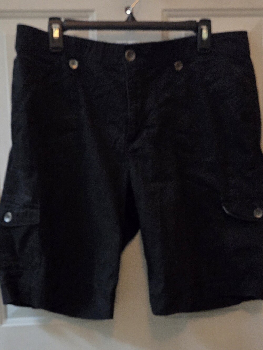 Lee Women's Black Cargo Shorts with Button Flap Pockets